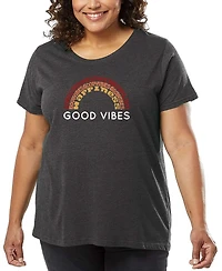 La Pop Art Plus Size Good Vibes Word Art T-Shirt