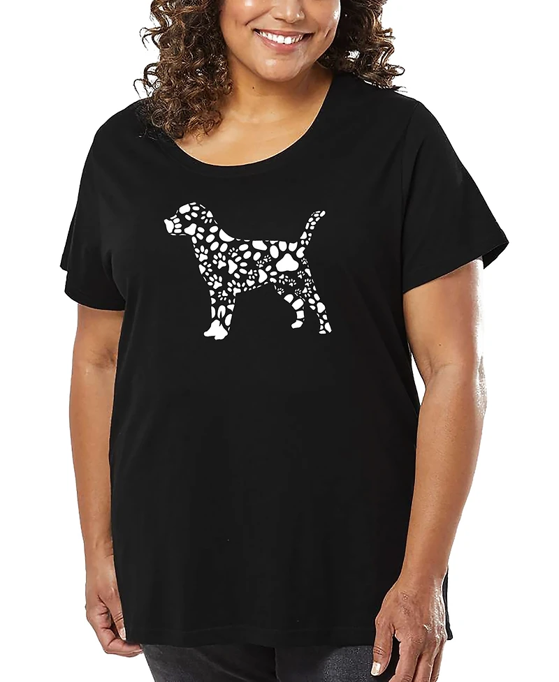 La Pop Art Plus Dog Paw Prints T-Shirt