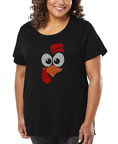 La Pop Art Plus Turkey Face Word T-Shirt