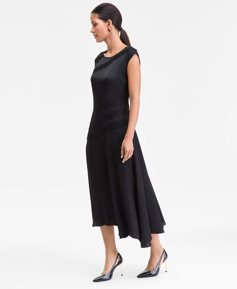 I.n.c. International Concepts Women's Lace Stripe Midi Dress, Macy's Exclusive