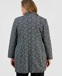 Kasper Plus Knit Jacquard Long Jacket