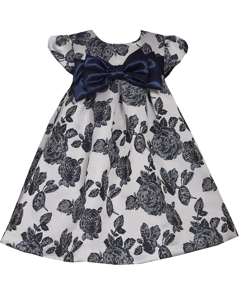 Bonnie Baby Girls Trapeze Oversized Bow Party Dress