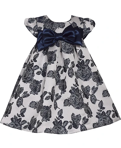 Bonnie Baby Girls Trapeze Oversized Bow Party Dress
