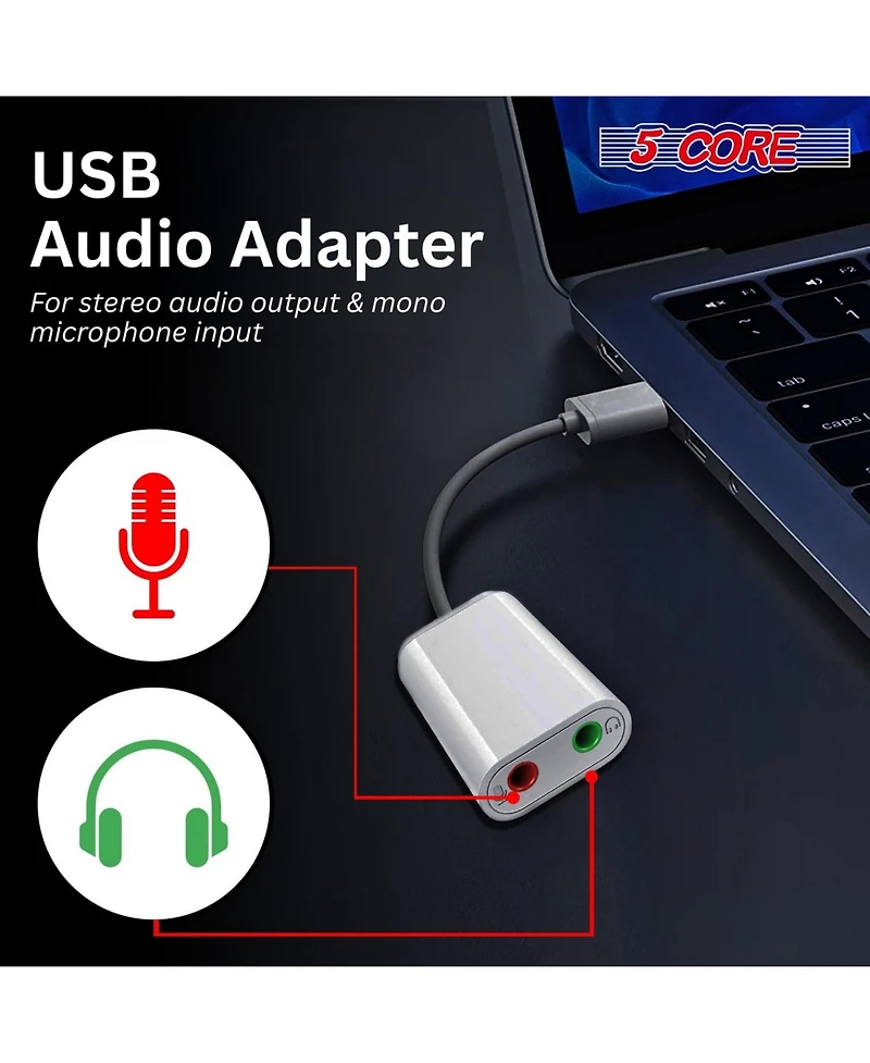 5 Core Lavalier Microphone Clip On • Professional Grade 3.5mm Lapel Mic • Omnidirectional Lav Mic