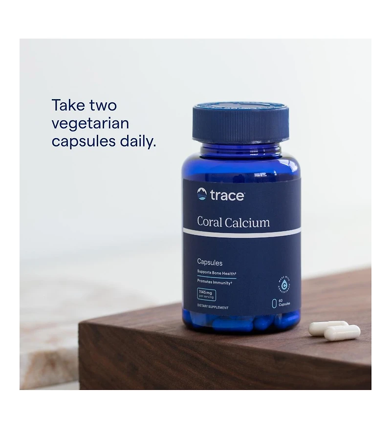 Trace Minerals Coral Calcium - Dietary Supplement for Immune Health Support - Supplement with Calcium to Aid Healthy Bones