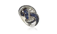 Suzy Levian New York Suzy Levian Sterling Silver & Created White Sapphire Pave Zig Zag Ring