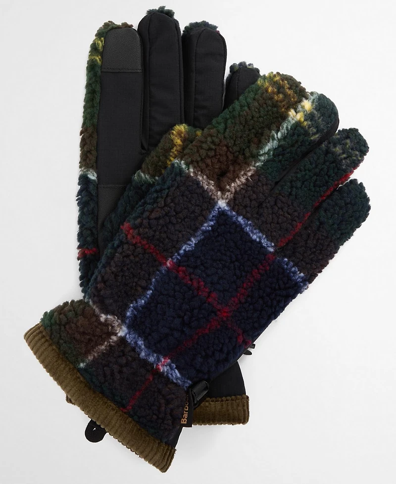 Barbour Men's Field Tartan Fleece Waterproof Gloves