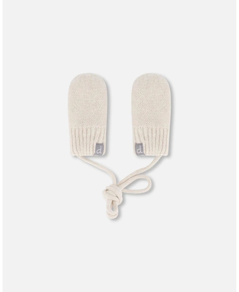 Deux par Baby Unisex Infant Knit Mittens Off-White