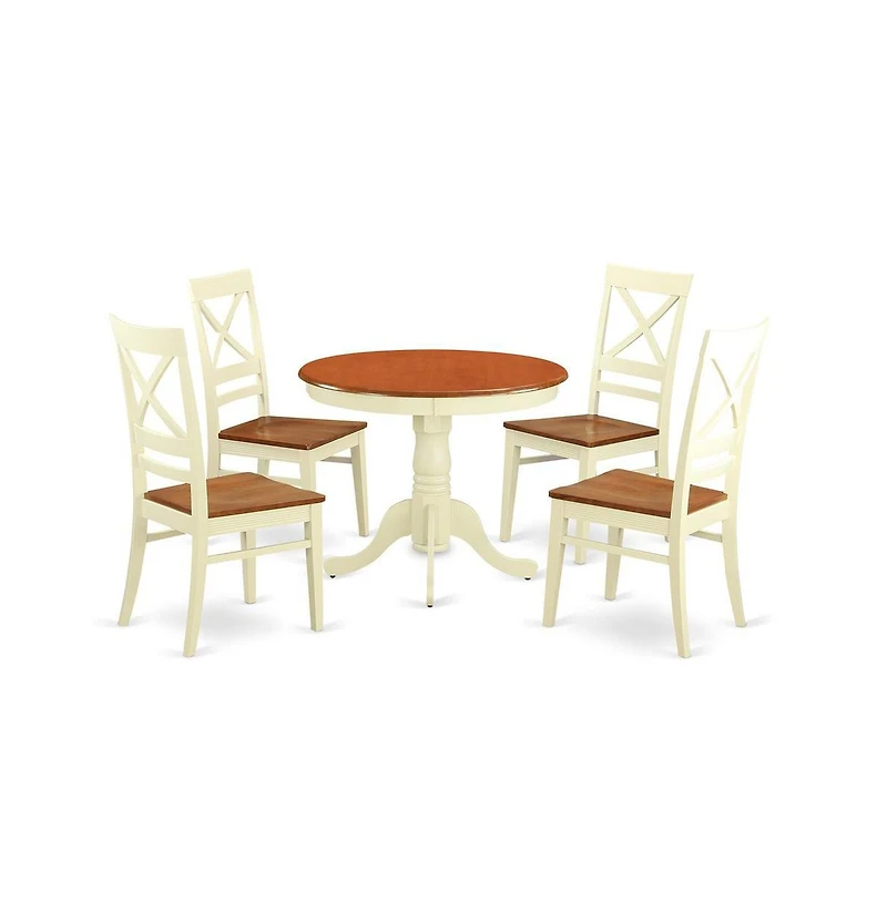 East West Furniture 5 Pc Table set for 4-Kitchen dinette Table and 4 Kitchen Chairs