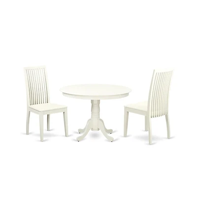 East West Furniture Dining Room Set Linen White
