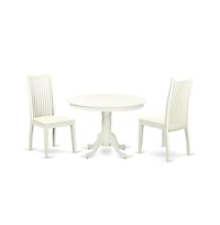 East West Furniture Dining Room Set Linen White