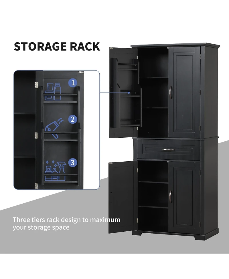 Casainc Bathroom Storage Cabinet with Doors and Drawer, Multiple Spaces, Adjustable Shelf