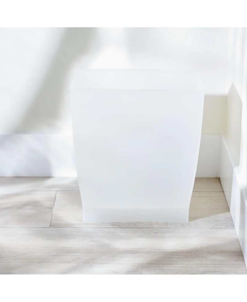 mDesign Small Rectangular Bathroom Trash Cans - Set of 4 - Frost - Made in Usa