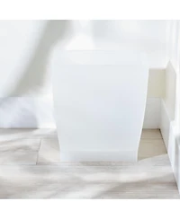 mDesign Small Rectangular Bathroom Trash Cans - Set of 4 - Frost - Made in Usa