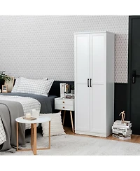 Gymax 70'' Storage Cabinet Freestanding Pantry Cabinet w/2 Doors & 5 Shelves