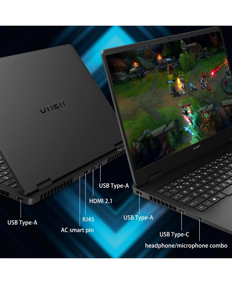 Hp Omen Slim 16" Gaming Traditional Laptop Intel Core Ultra 7 255H 16GB Ram Nvidia GeForce Rtx 5060 512GB Ssd Storage Windows 11 Home Fhd+ 144Hz