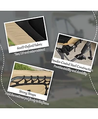 Camping Cot for Adults, Folding Bed with Soft Padded Cushions & Headrest, 180° Adjustable Reclining Lounger, Heavy Duty and Portable with a 400 l