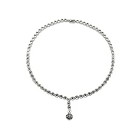 Suzy Levian New York Suzy Levian Sterling Silver Sapphire & Created White Sapphire Y-Shaped Necklace