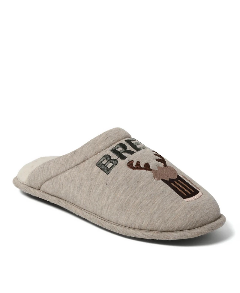 Dearfoams Men's Cozyfoams Holiday Novelty Scuff Slipper and Gift Bag