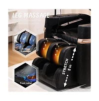 Maison Boucle Full Body Faux Leather Massage Chair with Foot Rollers, Heat & Zero Gravity for Home Relaxation-Maison Boucle
