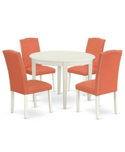 East West Furniture Dining Room Set Linen White