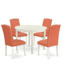 East West Furniture Dining Room Set Linen White