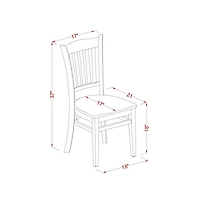 East West Furniture 3 Piece Table Set - Linen White Round Dining Table and 2 Linen White Kitchen Chairs with Slatted Back - Linen White Finish