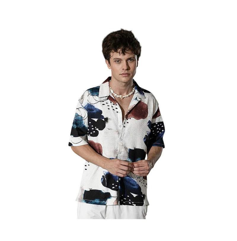 Campus Sutra Abstract Blob Oversized Shirt