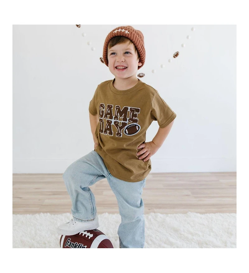 Sweet Wink Boys Football Lace Patch Beanie