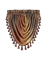 GoodGram Ombre Crushed Satin Sheer Single Window Curtains & Valances - 46 in. W x 42 L Valance, Autumn