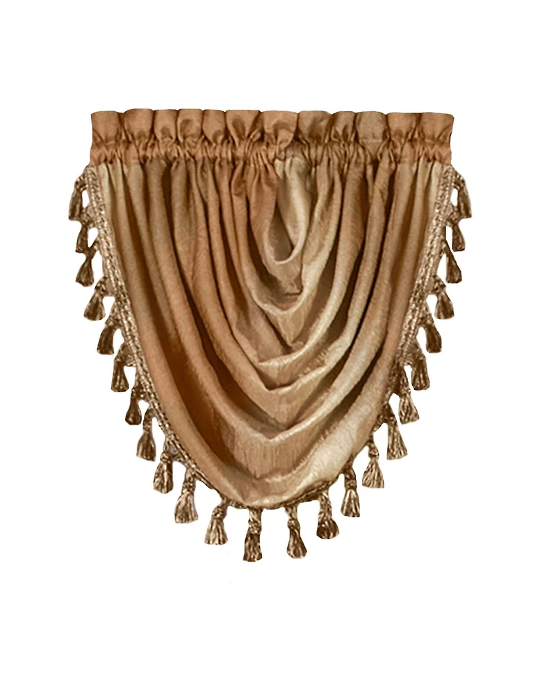 GoodGram Ombre Crushed Satin Sheer Single Window Curtains & Valances - 46 in. W x 42 L Valance, Autumn