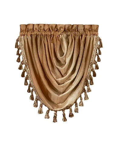 GoodGram Ombre Crushed Satin Sheer Single Window Curtains & Valances - 46 in. W x 42 L Valance, Autumn