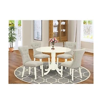 East West Furniture Dining Room Set Linen White