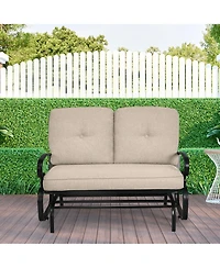 Costway 2-Person Outdoor Swing Glider Chair Bench Loveseat Cushioned Sofa