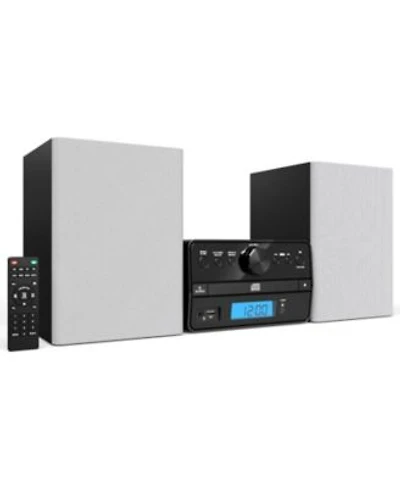 Philco Stereo Shelf Systems Tray Loading Cd Player With Digital Fm Radio Bluetooth Streaming Remote Control In Silver