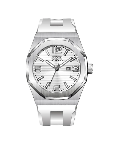 Invicta Men's 45774 Huracan Quartz 3 Hand Silver Dial Watch