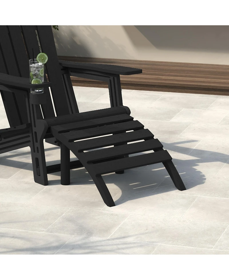 Outdoor Patio Hdpe Adirondack Ottoman Footrest