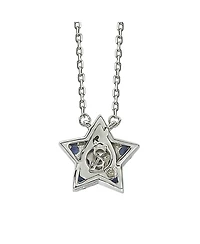 Suzy Levian Sterling Silver Sapphire Star Necklace