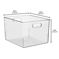 mDesign Plastic Storage Bin with Handles - Set of 8 - Clear - Made in Usa