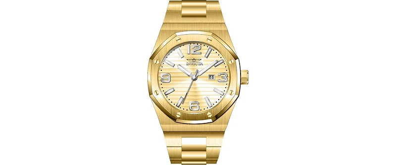 Invicta Men's 45782 Huracan Quartz 3 Hand Gold Dial Watch