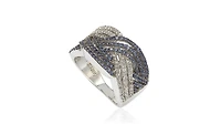 Suzy Levian New York Suzy Levian Sterling Silver Sapphire Crossover Ring