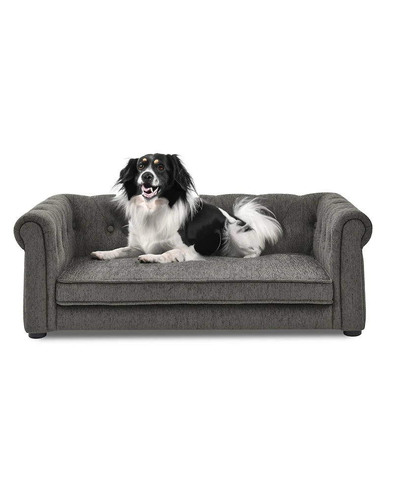 Aostirmotor Elevated Dog Sofa Bed Modern Design for Small Dogs Dark Grey