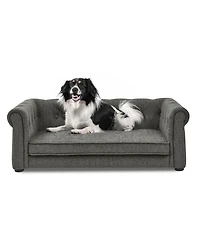 Aostirmotor Elevated Dog Sofa Bed Modern Design for Small Dogs Dark Grey
