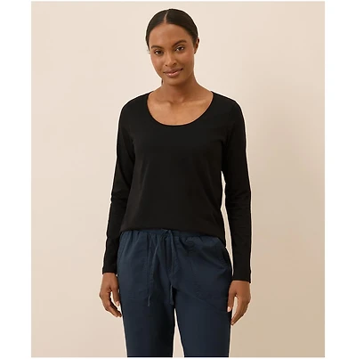 Pact Women's Organic Cotton Softspun Long Sleeve Scoop Neck Tee