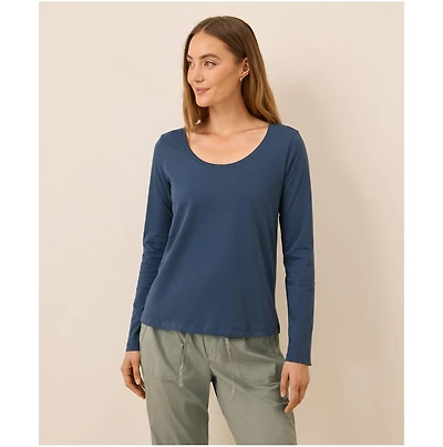 Pact Women's Organic Cotton Softspun Long Sleeve Scoop Neck Tee