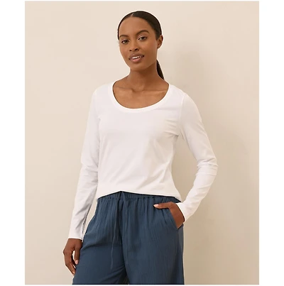Pact Women's Organic Cotton Softspun Long Sleeve Scoop Neck Tee