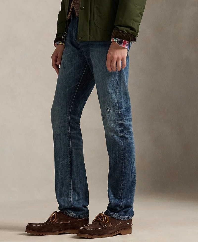 Polo Ralph Lauren Men's Varick Slim Straight Distressed Jeans