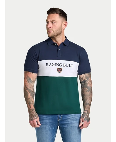 Raging Bull Men's S/S Cut & Sew Panel Pique Polo