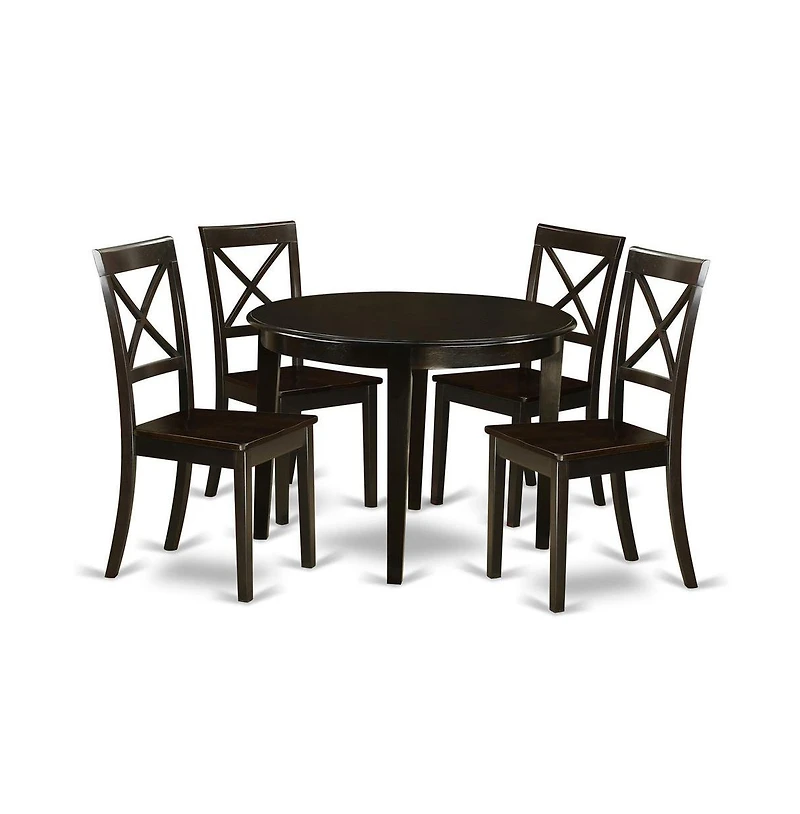East West Furniture 5 Pc small Kitchen Table set-round Table and 4 Kitchen Chairs