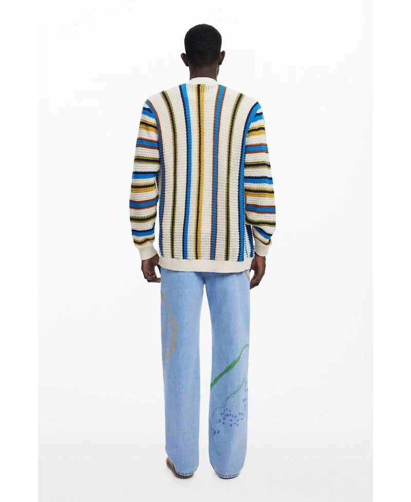 Desigual Men's Striped knit cardigan